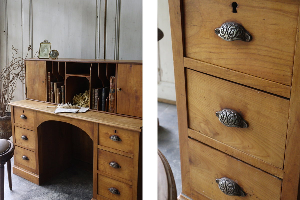 H124 フランスアンティーク 1900年初頭 書斎デスク